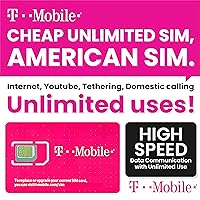 T-Mobile Prepaid USA SIM Card (5 Day) | 5G/4G-LTE Unlimited High Speed Data/Calls/Texts/Hotspot (US Mainland/Hawaii) Prepaid SIM Card