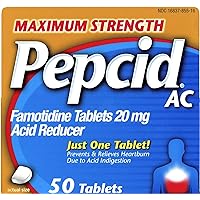 Pepcid AC Acid Reducer Maximum Strength Tablets, (100 Count Total)