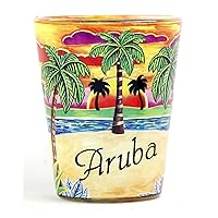Aruba Yellow Palms In-and-Out Shot Glass