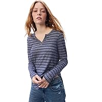 GAP Women's Long Sleeve Cozy Split Neck Top Shirt