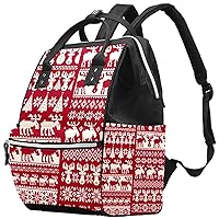 Christmas Trees Deers Snowflakes Diaper Bag Backpack Baby Nappy Changing Bags Multi Function Large Capacity Travel Bag