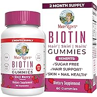 MaryRuth's Biotin Gummies | Sugar Free | 2 Month Supply | Biotin Vitamins for Hair Skin & Nails | Biotin Gummies for Hair Growth | Vegan | Non-GMO | Gluten Free | 60 Count