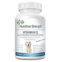 Vitamin B12 for Dogs Plus Folate & Calcium, Support the Nervous System & Blood Cell Formation, Help Sustain Cellular Energy Generation & Maintain DNA Synthesis, 120 Chewable Tablets