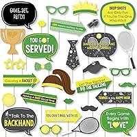 Big Dot of Happiness Funny You Got Served - Tennis - Baby Shower or Birthday Party Photo Booth Props Kit - 30 Count