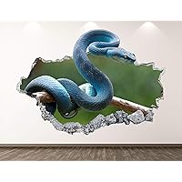 Blue Snake Decal Art Decor 3D Rattlesnake Sticker Mural Nursery Boys Gift BL34 (22