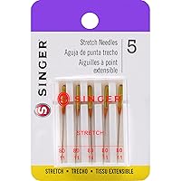 SINGER 04720 Universal Stretch Sewing Machine Needles, Size 80/12, 5-Count (Color May Vary)