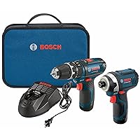 BOSCH 12-Volt Max Lithium-Ion 2-Tool Cordless Combo Kit CLPK241-120, Blue