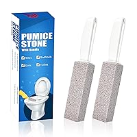 Amazon Brand | 2 Pack Ring King Pumice Stone Toilet Bowl Cleaner with Handle | Effectively Removes Stubborn Limescale from Tile, Shower Door and Bathtubs. Best Calcium, Lime, and Rust Remover.