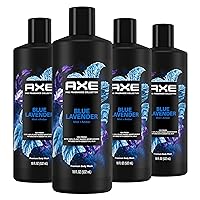 Fine Fragrance Collection Body Wash For Men Blue Lavender 4 Count 12h Refreshing Scent Shower Gel Infused with Lavender, Mint, and Amber Essential Oils 18 oz