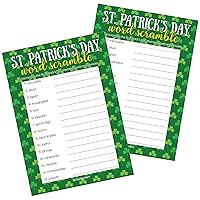 DISTINCTIVS St. Patrick's Day Word Scramble Classroom Party Game - 25 Player Cards
