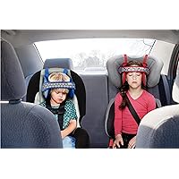 Bundle - 2 Child Head Support Solutions for Car Seats- Safe, Comfortable Head & Neck Pillow Support Solutions for Front Facing Car Seats and High Back Boosters (Light Red, Dark Blue)