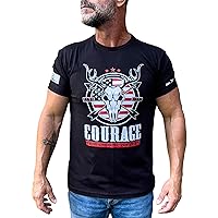 Courage Mens Motivational Fitness Gym Premium Poly Cotton T-Shirt
