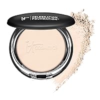 IT Cosmetics Celebration Foundation - Full-Coverage, Anti-Aging Powder Foundation - Blurs Pores, Wrinkles & Imperfections - With Hydrolyzed Collagen & Hyaluronic Acid - 0.3 oz
