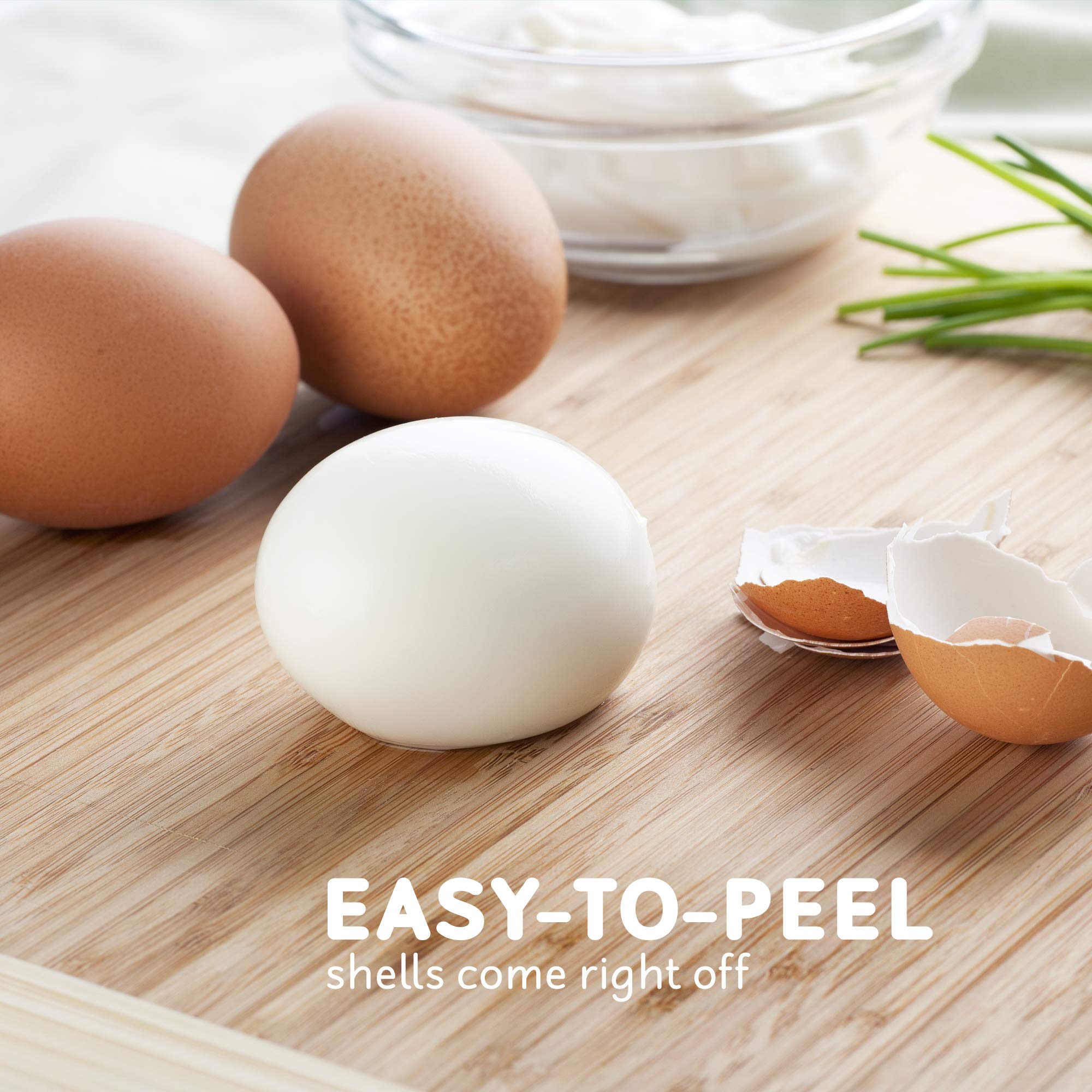 Elite Gourmet EGC-007 Rapid Egg Cooker, 7 Easy-To-Peel, Hard, Medium, Soft Boiled Eggs, Poacher, Omelet Maker, Auto Shut-Off, Alarm, 16-Recipe Booklet, White