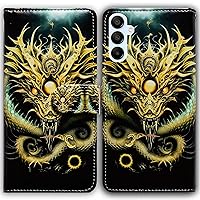Bcov Galaxy A15 5G Case,Golden Dragon with Ball Leather Flip Phone Case Wallet Cover with Card Slot Holder Kickstand for Samsung Galaxy A15 5G