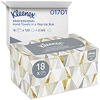 Hand Towels with Premium Absorbency Pockets (01701), Pop-Up Box, White, 18 Boxes / Case, 120 Hand Towels / Box, 2,160 Hand Towels / Case