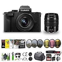 Panasonic Lumix G100D 4K Mirrorless Vlogging Camera for Video, Photography with 12-32mm Lens and G Vario 45-150mm, YouTube Vlogger Bundle with Flexible Tripod + Cleaning Kit + Vlog Accessories