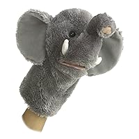 Aurora® Interactive Hand Puppet Elephant Stuffed Animal - Storytelling Adventures - Playful Learning - Gray 10 Inches