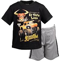 Monster Jam T-Shirt and Shorts Outfit Set Toddler to Big Kid