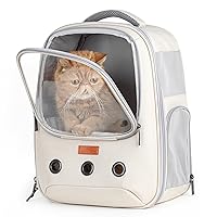 Pet Carrier Backpack, Bubble Backpack Carrier, Cats and Puppies,Airline-Approved, Designed for Travel, Hiking, Walking & Outdoor Use (Beige)