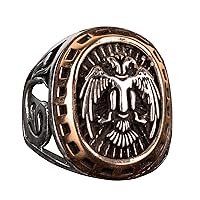 Sterling Silver Men Ring, Double Eagle, Byzantine Empire Ring