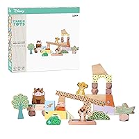 Disney Wooden Toys Just Play The Lion King Pride Rock Building Blocks Set, Officially Licensed Kids Toys for Ages 18 Month
