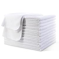 POLYTE Professional Quick Dry Lint Free Microfiber Hair Drying Salon Towel, 16 x 29 in, 12 Pack (White)