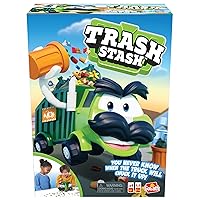 Goliath Trash Stash Game - Fill Trashcan, Watch It Dump Into Garbage Truck Or Truck Chucks It Up - No Reading Required, Ages 4 and Up, 2-4 Players , Green