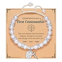 First Communion Gifts for Girls, Rosary Cross Bracelet First Communion Gifts for Girls Teens