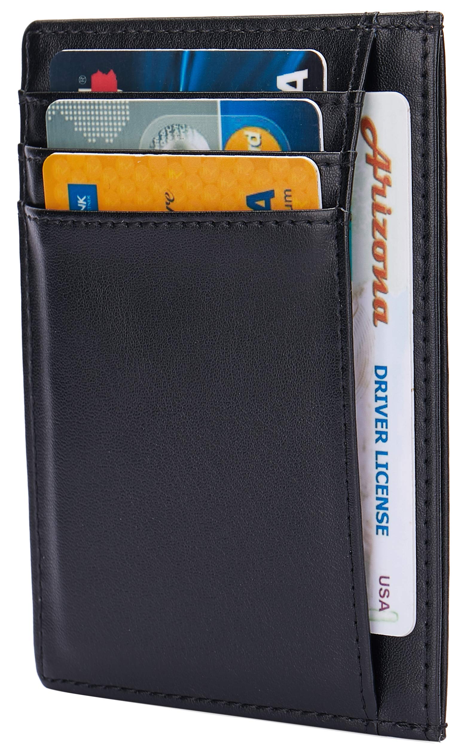 Slim RFID Blocking Credit Card Holder Minimalist Leather Front Pocket Small Wallet for Women Men