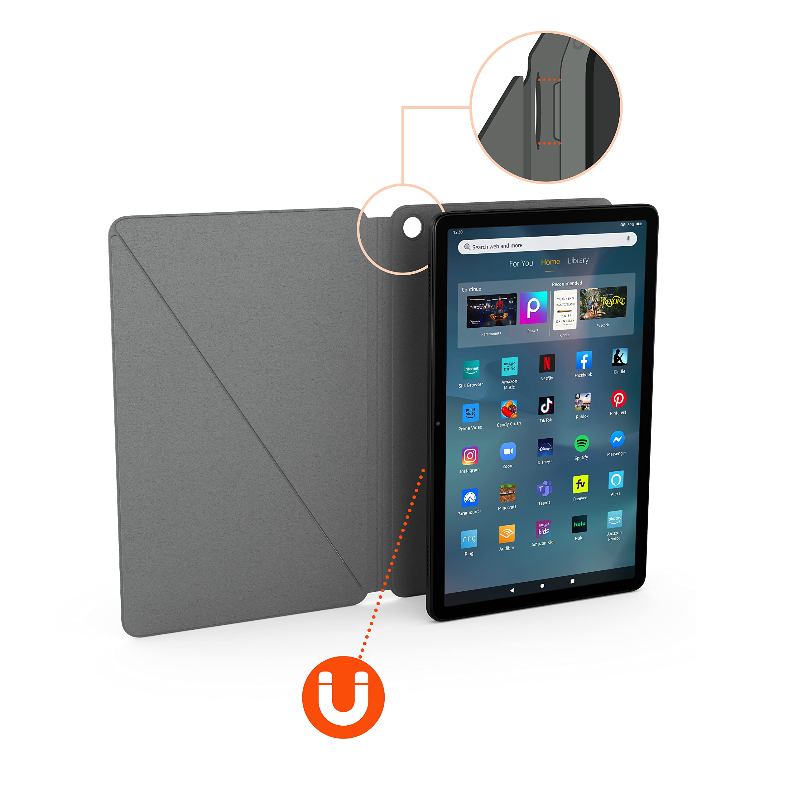 Introducing Amazon Fire Max 11 Tablet Magnetic Slim Cover (Only compatible with 13th generation tablet, 2023 release) - Black