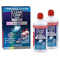 Plus Cleaning Solution with Lens Case, Twin Pack, Multi, 12 Oz, Pack of 2