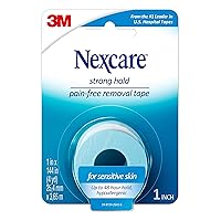 Nexcare Strong Hold Pain-Free Removal Tape, Silicone Adhesive, Secures Dressing and Lifts Away Cleanly - 1 In x 4 Yds, 1 Roll of Tape