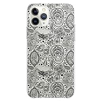 TPU Case Compatible for iPhone 13 Mini Soft Bat Silicone Fancy Skulls Aesthetic Print Flexible Slim fit Gothic Lace Lightweight Clear Design Art