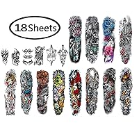 Full arm temporary tattoo sticker fake tattoos tattoo sleeves for men and women 18 sheets