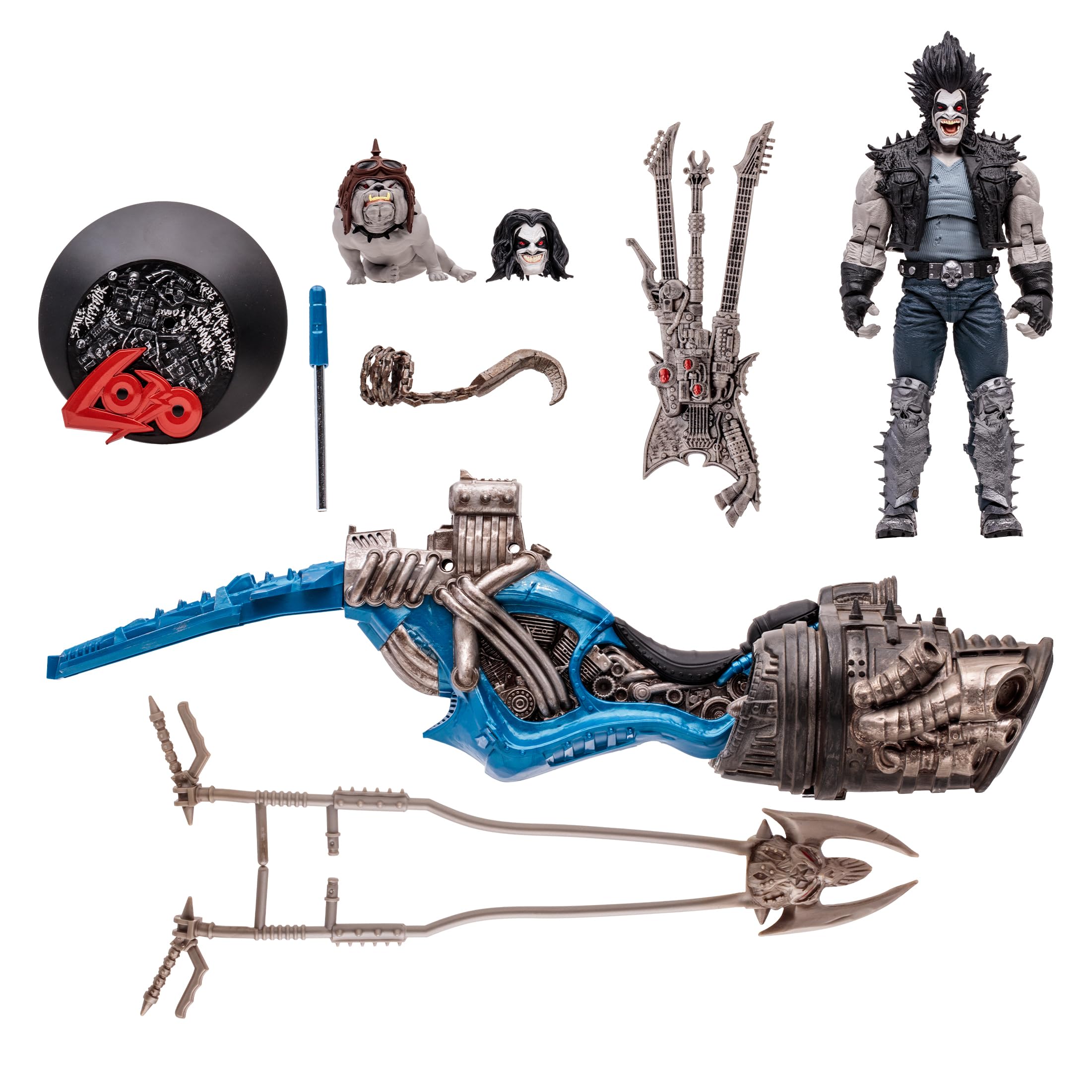 McFarlane Toys - DC Multiverse Lobo & Spacehog (Justice League of America) - 7in Scale Action Figure with Vehicle, Gold Label, Amazon Exclusive