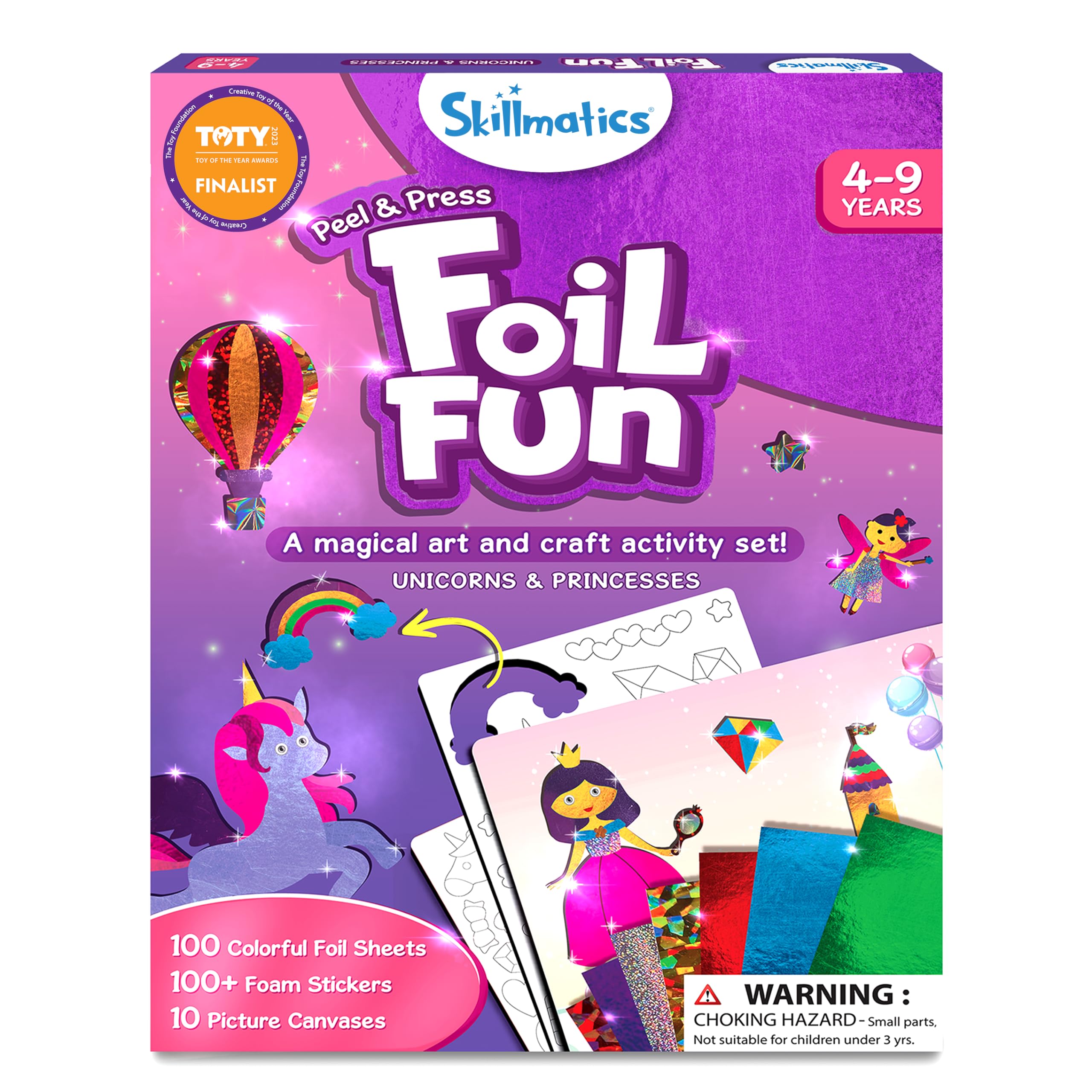Skillmatics Foil Fun & Magical Scratch Art Book Unicorns & Princesses Theme Bundle, Art & Craft Kits, DIY Activities for Kids, Gifts for Ages 4 and Up