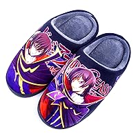 Anime Code Geass Slippers for Women Men Fuzzy House Slippers Winter Anti-slip Indoor and Outdoor Slip on Shoes