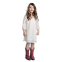 MGD Stylish Lace Flower Girl Dress with Pearl Necklace