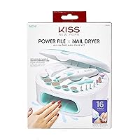 Power File X Nail Dryer All-in-One Nail Care Kit, Cordless Rechargeable Handle, Salon Style Nail Dryer, 12 Interchangeable Styling Attachments, Ergonomic Design, Storage Case, 16 Pcs., 1.14 Lbs.