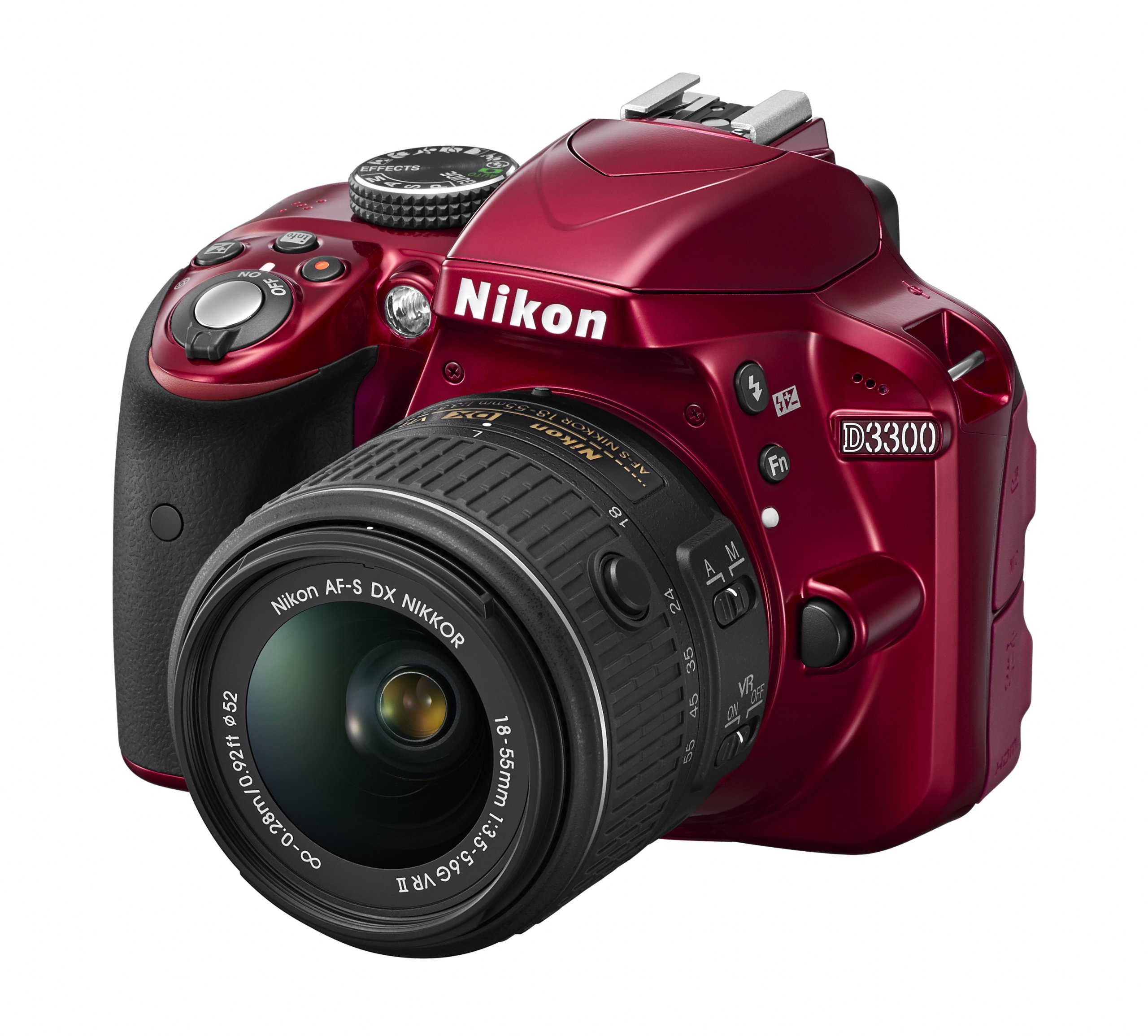 Nikon D3300 24.2 MP CMOS Digital SLR with Auto Focus-S DX NIKKOR 18-55mm f/3.5-5.6G VR II Zoom Lens (Red)