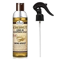 Shine Boost Leave in Conditioning Treatment - 100% Pure Coconut Oil 6 oz. with Spray Cap & Dispensing Cap