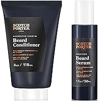 Scotch Porter Leave-in Beard Conditioner and Smoothing Beard Serum for Men | Formulated with Non-Toxic Ingredients, Free of Parabens, Sulfates & Silicones | Vegan |Leave-in 4oz, Serum 1.7oz