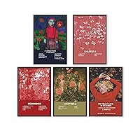 Girl In Red Poster Album Cover Posters for Room Aesthetic Limited Edition HD Bedroom Music Decor Art Set of 5, 8in x 12in Unframed