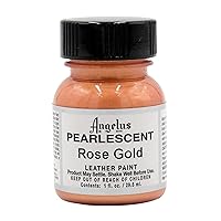 Angelus Pearlescent Leather Paint, Rose Gold, 1oz for Customizing Shoes, Boots, Jackets, Shirts, Sneakers, & More- Made in USA