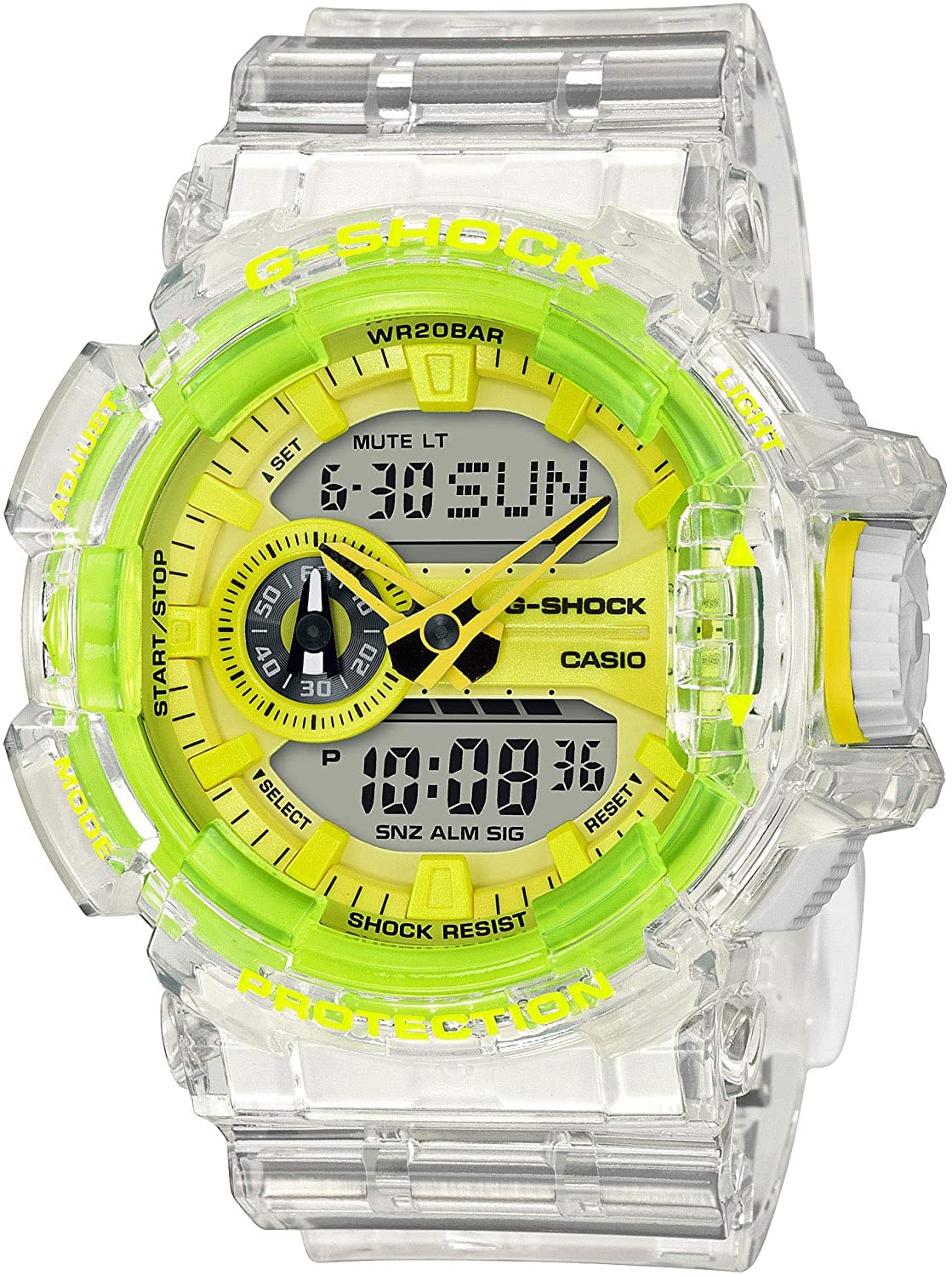 Casio G-Shock GA-400GB-1A9 Wristwatch, Brand, Men's, Kids, Boys, Analog, Digital, Waterproof, White, Yellow, Skeleton, Parallel Import, yellow, one size, Bracelet Type, yellow, one size, Bracelet Type