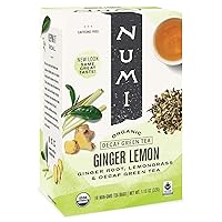 Organic Tea Ginger Lemon, 16 Count Box of Tea Bags (Pack of 6) Decaf Green Tea (Packaging May Vary)