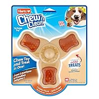 Hartz Chew ‘n Clean Chew Toy and Treat in One Chicken Flavored Tri-Point Dog Toy, Medium