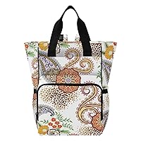 Paisley Diaper Bag Backpack for Baby Girl Boy Large Capacity Baby Changing Totes with Three Pockets Multifunction Maternity Travel Bag for Travelling