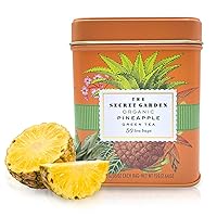 Secret Garden Organic Ceylon Pineapple Green Tea - 50 Packets - Natural Antioxidant Rich Herbal Leaf Teabags - USDA Certified 100% Organic and Non-GMO - Caffeinated